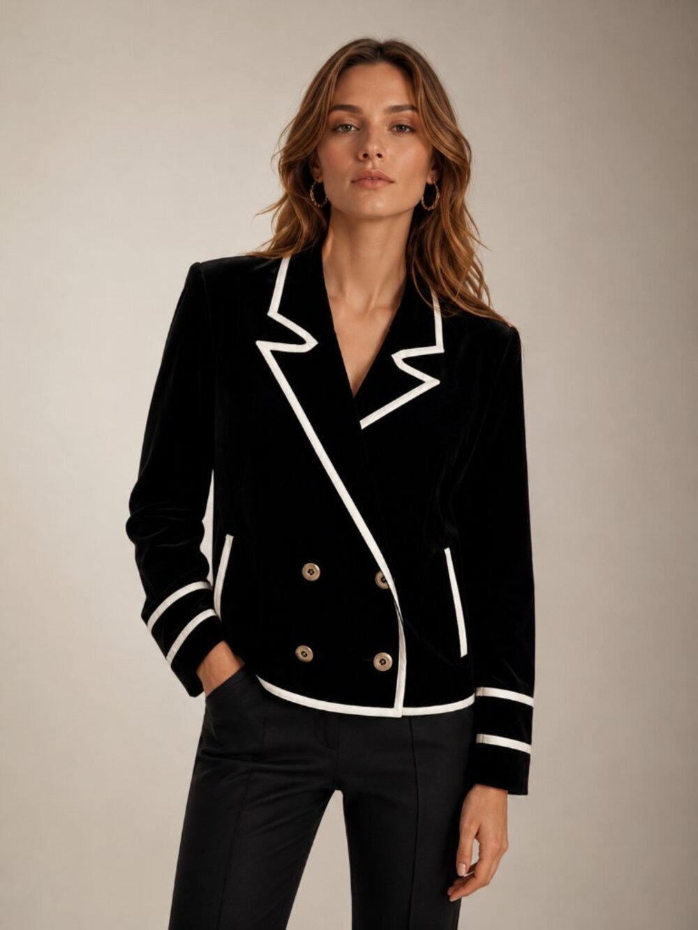 One Teaspoon Double Breasted Velvet Contrast New Hampshire‎ Blazer